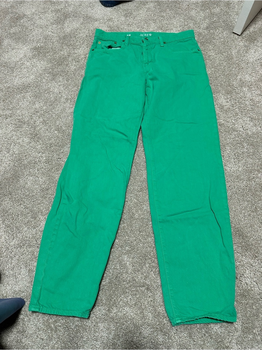 J. Crew Emerald Green Straight-Leg Jeans